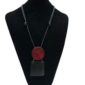 decouture Tosti Red & Black Adjustable Pendant Necklace